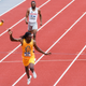 NCAT’s Randolph Ross cruises to a first-place finish in the men’s 400 meter event.